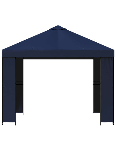 Gazebo 3 x 3 m Blu Poliestere e Acciaio 190