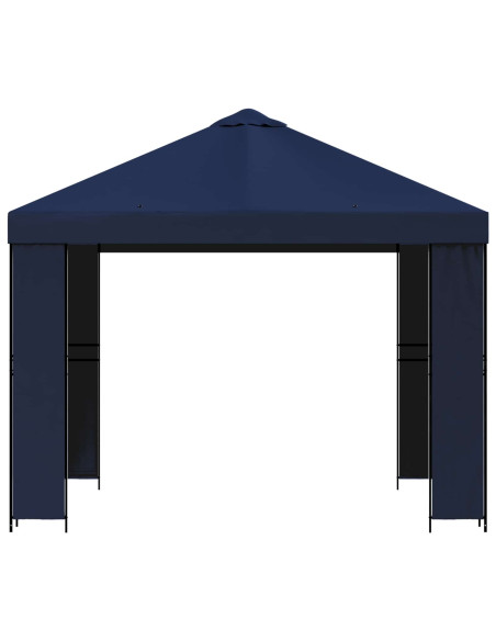 Gazebo 3 x 3 m Blu Poliestere e Acciaio 190