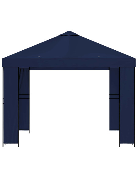 Gazebo 3 x 3 m Blu Poliestere e Acciaio 190