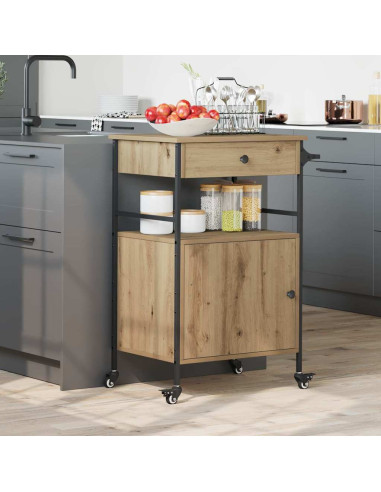 Carrello da Cucina Rovere artigianale 56 x 43 x 89,5 cm