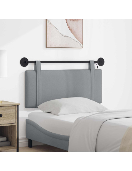 Testiera sospesa Con luce LED Grigio Chiaro Tessuto
