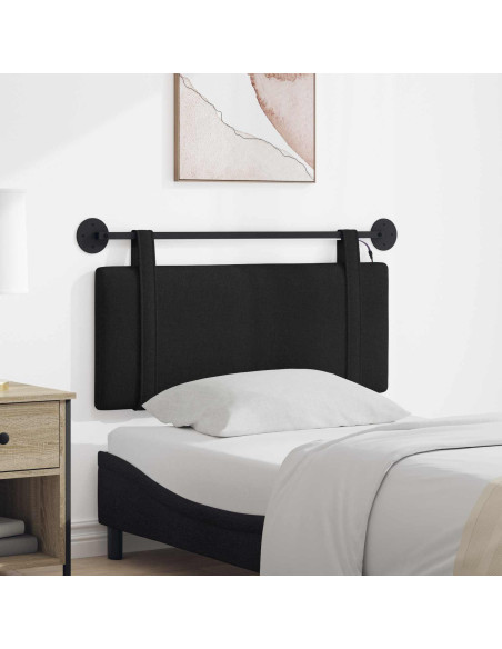 Testiera sospesa Con luce LED Nero Tessuto