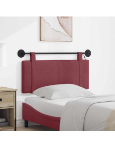 Testiera sospesa Con luce LED Rosso Vino Tessuto