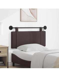 Testiera sospesa Con luce LED Marrone Scuro Tessuto