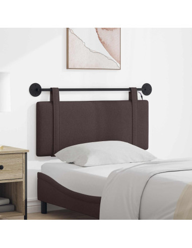 Testiera sospesa Con luce LED Marrone Scuro Tessuto