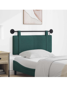 Testiera sospesa Con luce LED Verde Scuro Tessuto