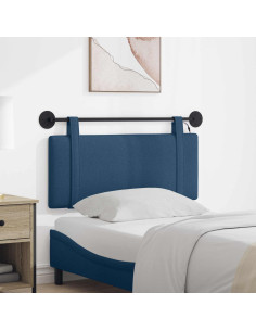 Testiera sospesa Con luce LED Blu Tessuto