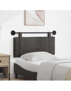 Testiera sospesa Con luce LED Nero PU Antico
