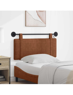Testiera sospesa Con luce LED Marrone PU Antico