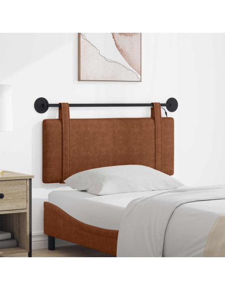 Testiera sospesa Con luce LED Marrone PU Antico