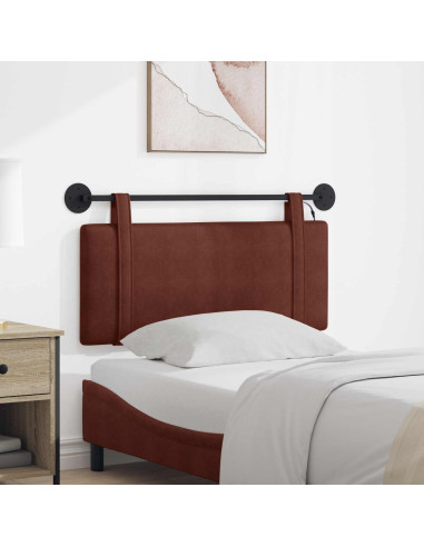 Testiera sospesa Con luce LED Marrone Lucido PU Antico