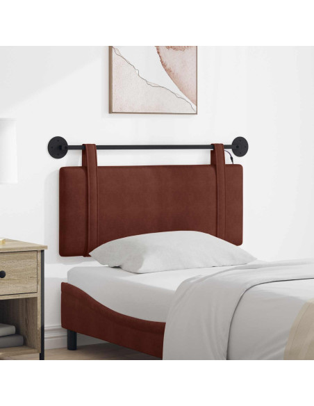 Testiera sospesa Con luce LED Marrone Lucido PU Antico