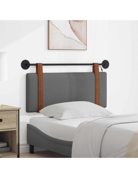 Testiera sospesa Con luce LED Grigio Scuro PU Antico