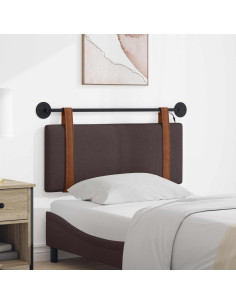 Testiera sospesa Con luce LED Marrone Scuro PU Antico