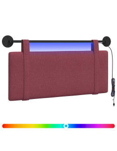 Testiera sospesa Con luce LED Rosso Vino Tessuto 2