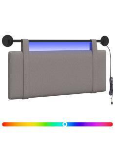 Testiera sospesa Con luce LED Tortora Tessuto 2