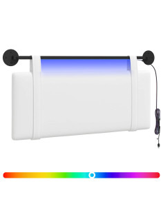 Testiera sospesa Con luce LED Bianco Tessuto 2