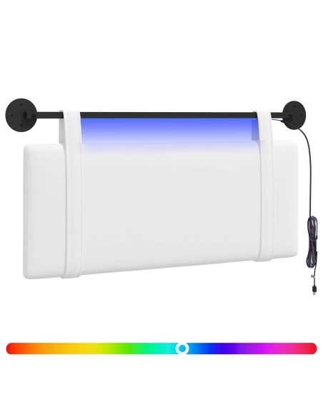 Testiera sospesa Con luce LED Bianco Tessuto