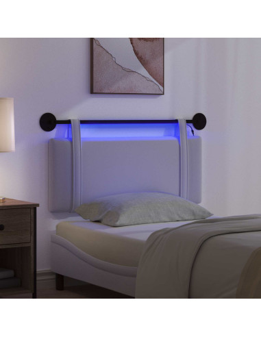 Testiera sospesa Con luce LED Bianco Tessuto