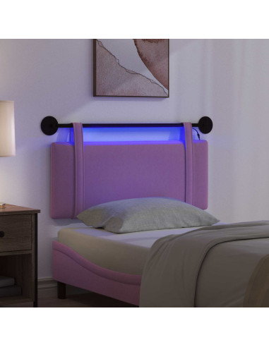 Testiera sospesa Con luce LED Rosa Tessuto