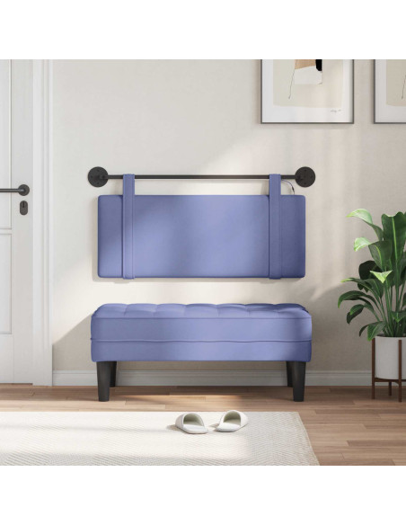 Testiera sospesa Con luce LED Blu jeans Tessuto