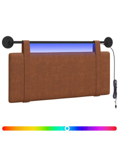 Testiera sospesa Con luce LED Marrone PU Antico 2