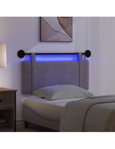 Testiera sospesa Con luce LED Grigio PU Antico