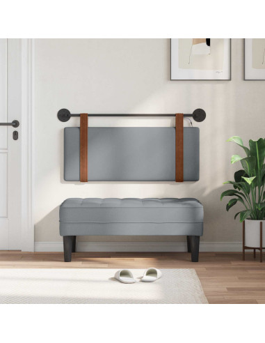 Testiera sospesa Con luce LED Grigio Chiaro PU Antico