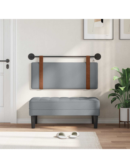 Testiera sospesa Con luce LED Grigio Chiaro PU Antico