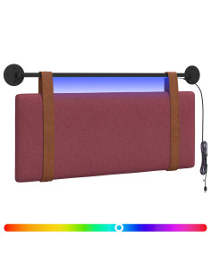 Testiera sospesa Con luce LED Rosso Vino PU Antico 2