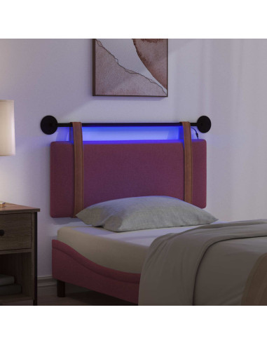 Testiera sospesa Con luce LED Rosso Vino PU Antico