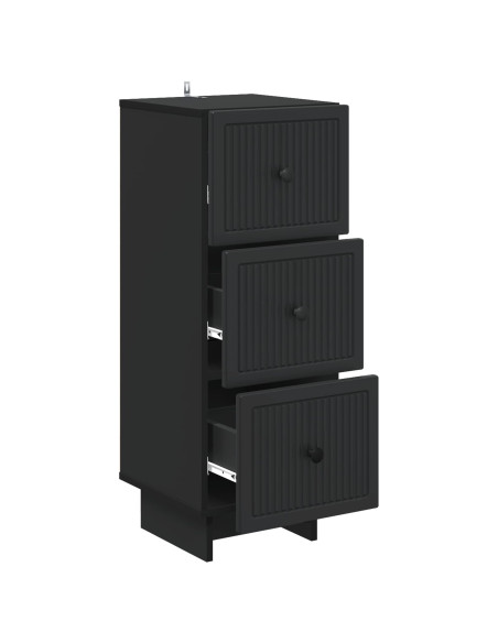 Mobile con Cassetti Nero 33 x 34,5 x 90 cm Legno ingegnerizzato