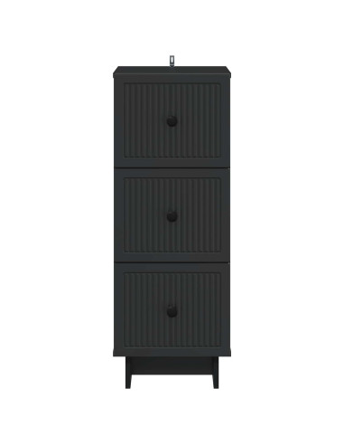 Mobile con Cassetti Nero 33 x 34,5 x 90 cm Legno ingegnerizzato