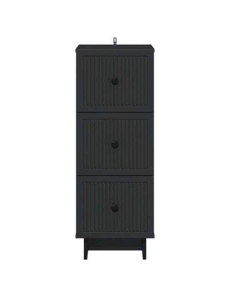 Mobile con Cassetti Nero 33 x 34,5 x 90 cm Legno ingegnerizzato