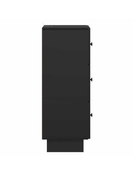 Mobile con Cassetti Nero 33 x 34,5 x 90 cm Legno ingegnerizzato
