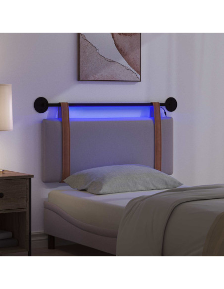Testiera sospesa Con luce LED Tortora PU Antico
