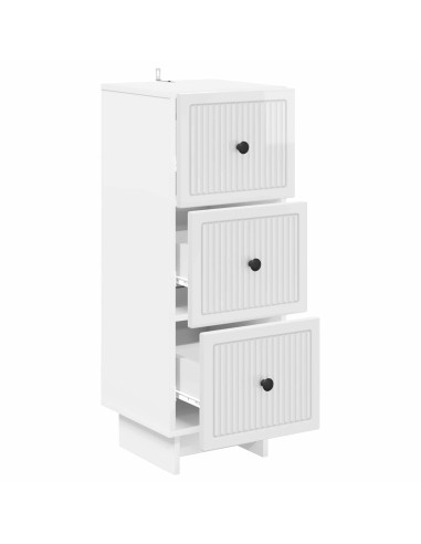 Mobile con Cassetti Bianco Lucido 33 x 34,5 x 90 cm