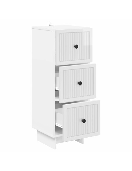 Mobile con Cassetti Bianco Lucido 33 x 34,5 x 90 cm