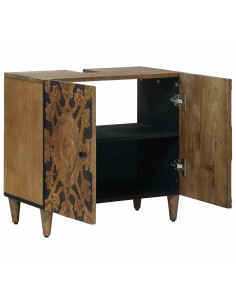 Armadio per Lavabo da Bagno con porta Marrone 62 x 33 x 58 cm 2