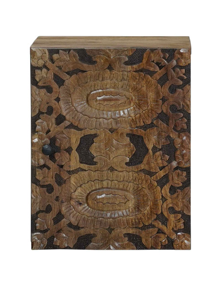 Mobile Appeso da Bagno con porta Marrone 38 x 33,5 x 48 cm