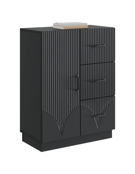 Credenza Nero 66 x 34,5 x 87 cm Legno ingegnerizzato