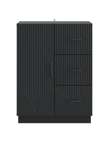 Credenza Nero 66 x 34,5 x 87 cm Legno ingegnerizzato