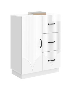 Credenza Bianco Lucido 66 x 34,5 x 87 cm Legno ingegnerizzato 2