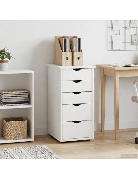 Armadietto Bianco 34 x 39 x 61,5 cm Legno di Pino Massello