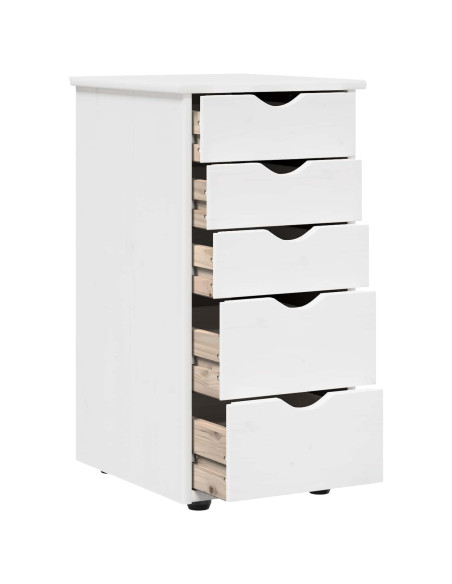 Armadietto Bianco 34 x 39 x 61,5 cm Legno di Pino Massello