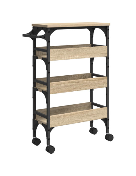 Carrello da Cucina Rovere Sonoma 53 x 20 x 76 cm