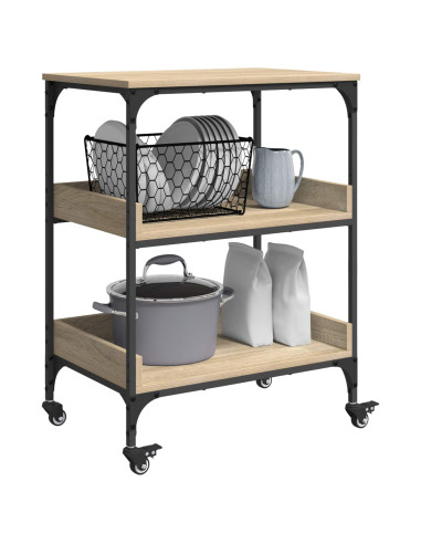Carrello da Cucina Rovere Sonoma 60 x 41 x 80,5 cm