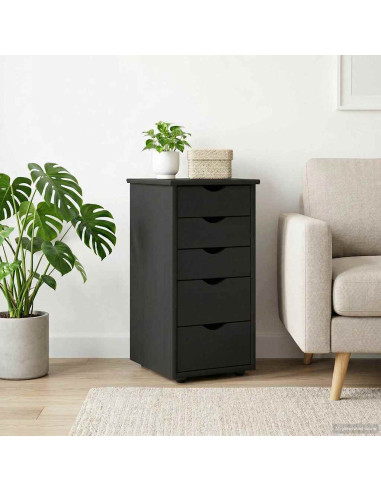 Armadietto Nero 34 x 39 x 61,5 cm Legno di Pino Massello
