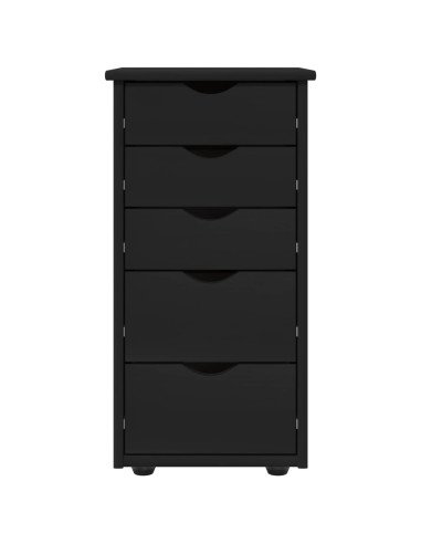 Armadietto Nero 34 x 39 x 61,5 cm Legno di Pino Massello