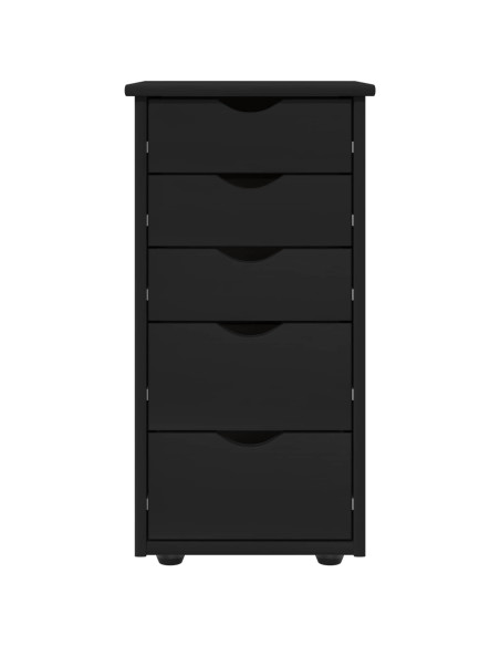Armadietto Nero 34 x 39 x 61,5 cm Legno di Pino Massello
